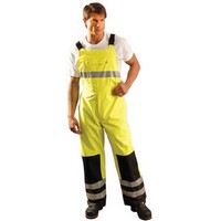Occunomix TENBIB-YXL OccuNomix X-Large H-Viz Yellow And Navy OccuLux Polyester With PU Coating Bib Pants With Sealed Seams, Elas